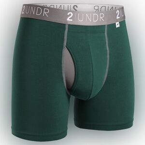 2UNDR Power Shift Men's Green Boxer Briefs